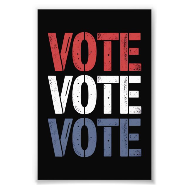 Vote Election Politics Voting Voter Registration  Photo Print (Front)