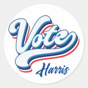 Vote Election Typography Classic Round Sticker