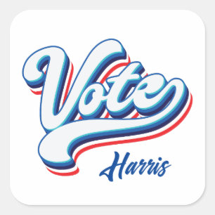 Vote Election Typography Square Sticker
