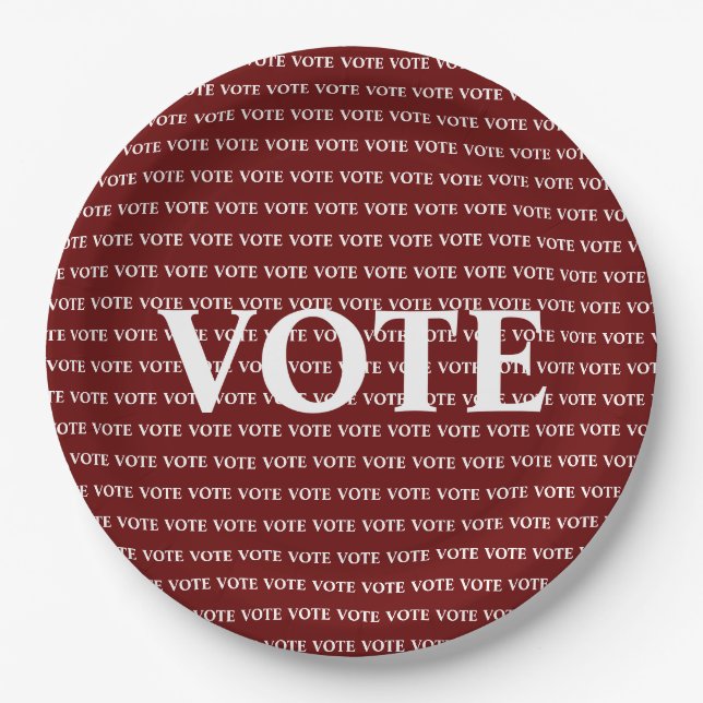 Vote Election Vote Paper Plates (Front)