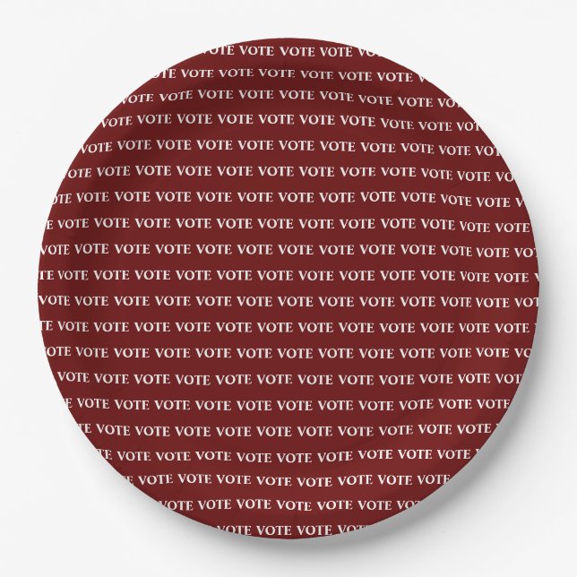 Vote Election Vote Paper Plates (Front)