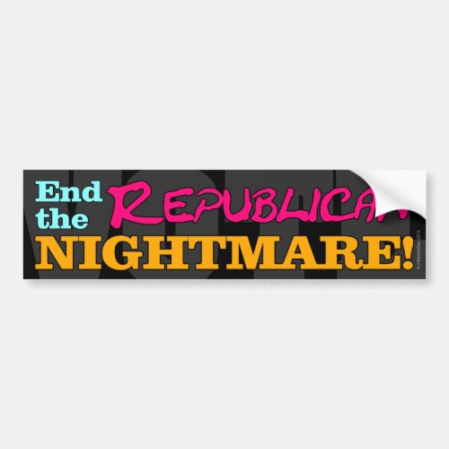 VOTE End The Republican Nightmare Bumper Sticker