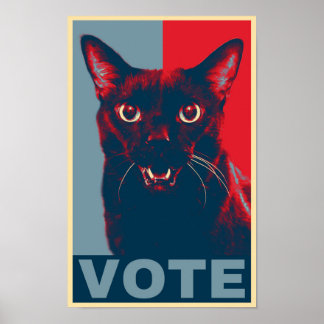 VOTE, featuring Manny Halloween Cat Poster