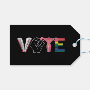 Vote Feminist Women's Rights Banned Books LGBTQ Gift Tags