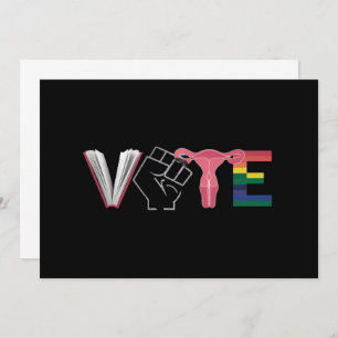 Vote Feminist Women's Rights Banned Books LGBTQ Invitation