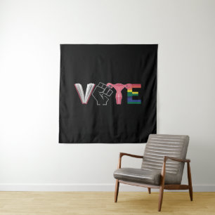 Vote Feminist Women's Rights Banned Books LGBTQ Tapestry