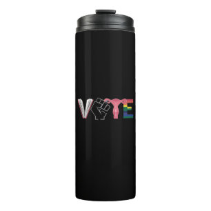 Vote Feminist Women's Rights Banned Books LGBTQ Thermal Tumbler