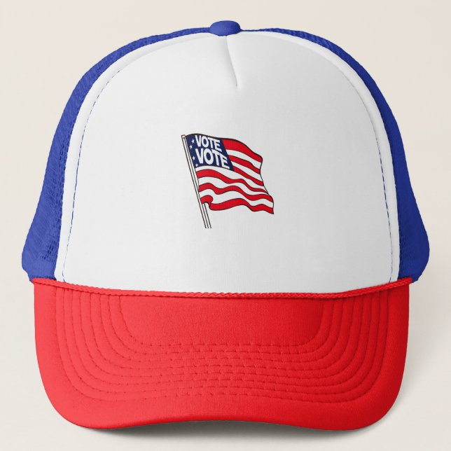 Vote Flag Trucker Hat (Front)
