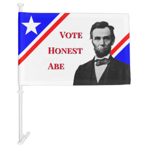 Vote for Abraham Lincoln Car Flag