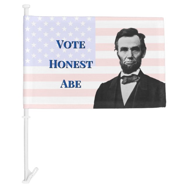 Vote for Abraham Lincoln Car Flag (Front)