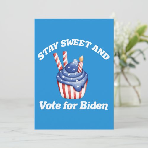 Vote for Biden Cute 2024 Election Cupcake Blue Card
