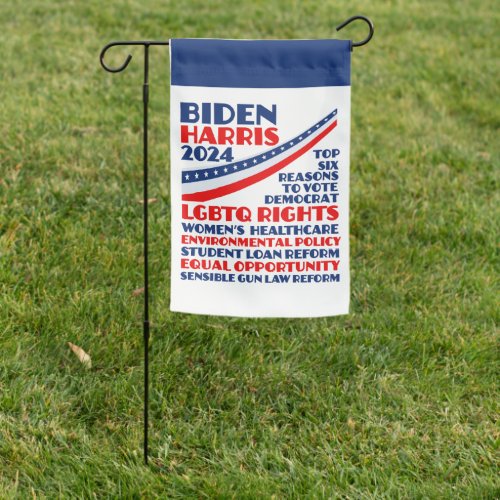 Vote for Biden Harris 2024 Election Platform Garden Flag