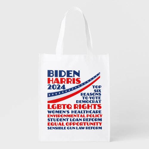 Vote for Biden Harris 2024 Election Platform Grocery Bag