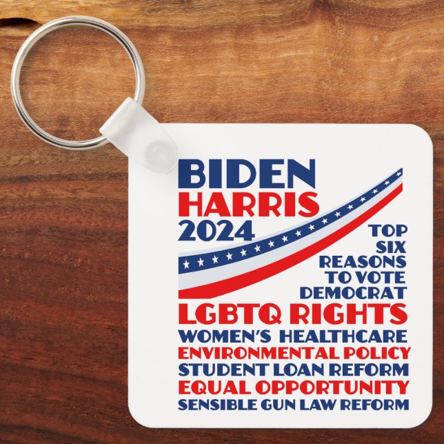 Vote for Biden Harris 2024 Election Platform Keychain (Front)