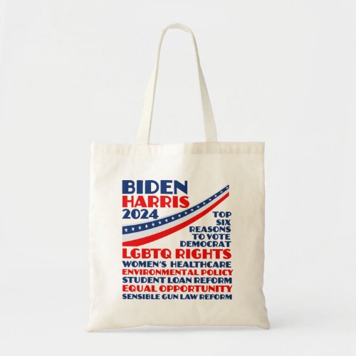 Vote for Biden Harris 2024 Election Platform Tote Bag