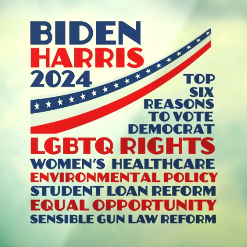 Vote for Biden Harris 2024 Election Platform Window Cling