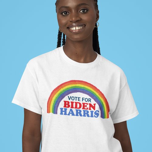 Vote for Biden Harris Rainbow 2024 Election T_Shirt