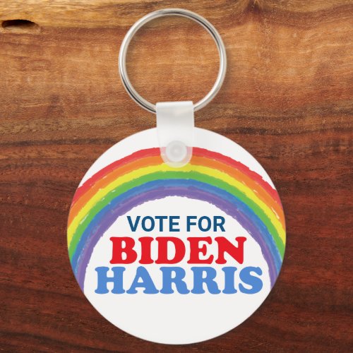 Vote for Biden Harris Rainbow Election Keychain
