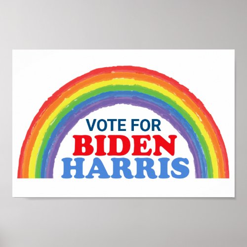 Vote for Biden Harris Rainbow Election Poster