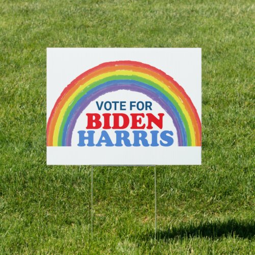Vote for Biden Harris Rainbow LGBTQ Election Sign