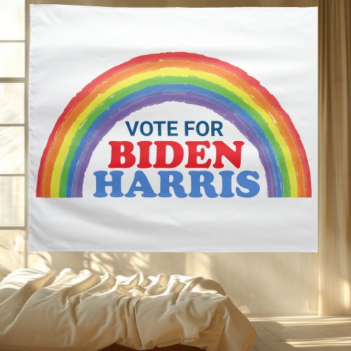 Vote for Biden Harris Rainbow LGBTQ Election Tapestry