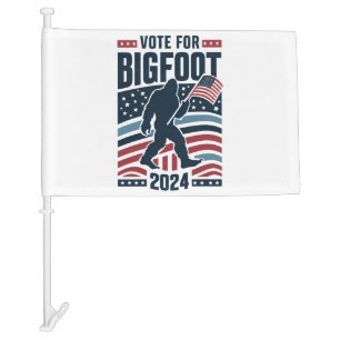 Vote For Bigfoot 2024 Sasquatch Election Car Flag