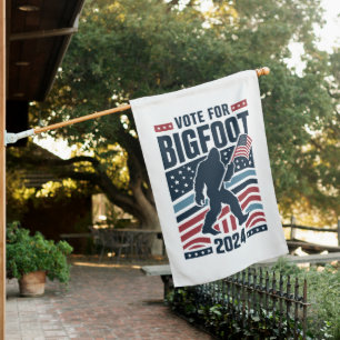 Vote For Bigfoot 2024 Sasquatch Election House Flag