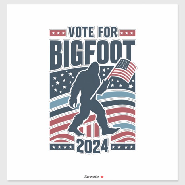 Vote For Bigfoot 2024 Sasquatch Election Sticker (Sheet)