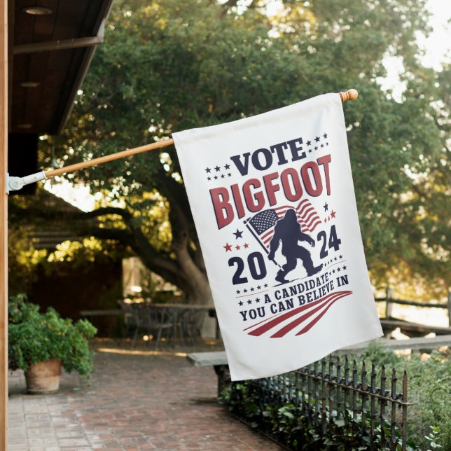 Vote For Bigfoot 2024 Sasquatch Presidential  House Flag (In SItu)
