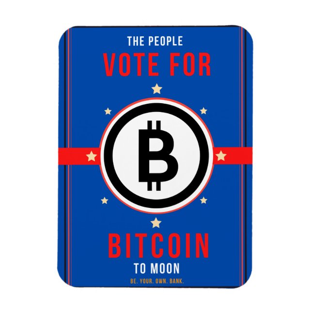 Vote for Bitcoin to Moon Magnet (Vertical)