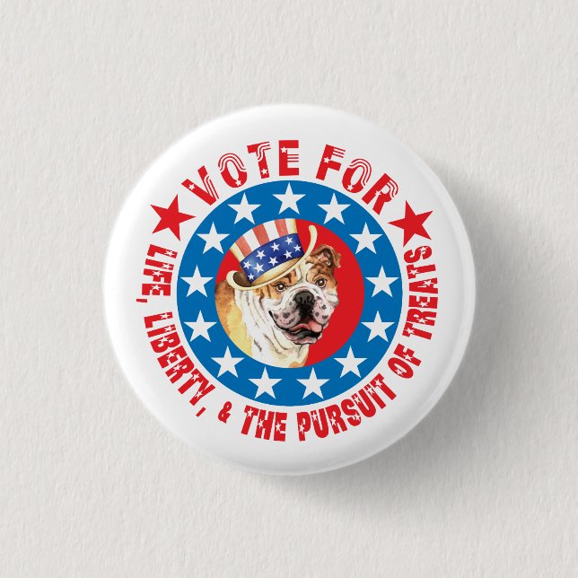 Vote for Bulldog Pinback Button (Front)