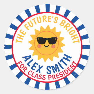 Vote for Class President Be Bright Vote Classic Ro Round Sticker