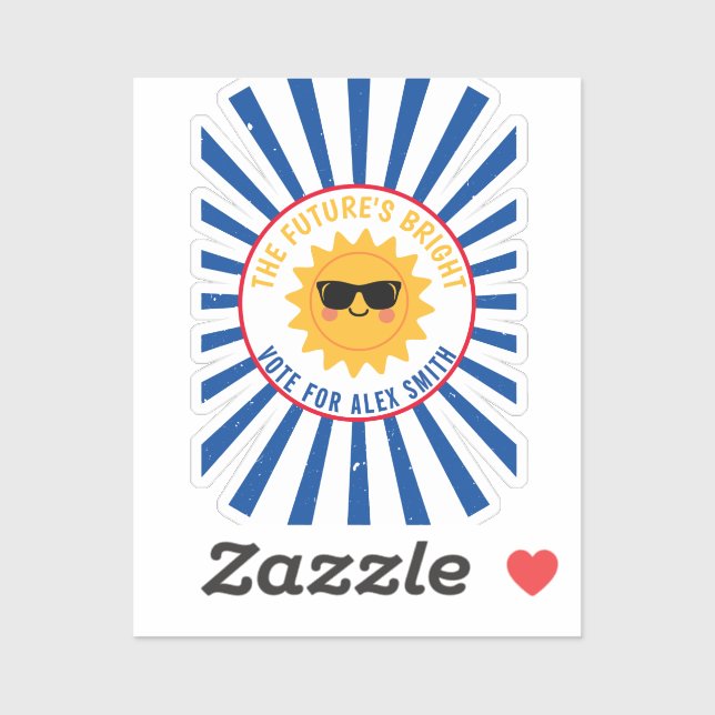 Vote for Class President Be Bright Vote Classic Ro Sticker (Sheet)