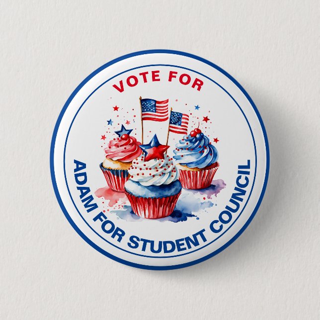 Vote for Class President: cupcake Button (Front)