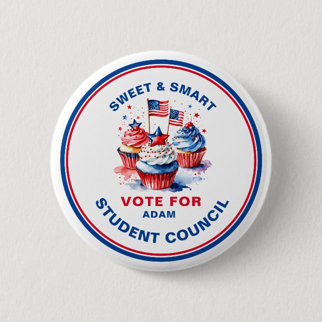 Vote for Class President: cupcake Button (Front)