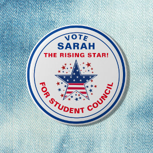Vote for Class President: rising star Button