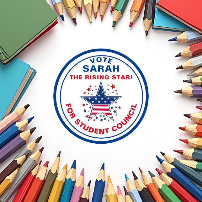 Vote for Class President: rising star Classic Round Sticker (Creator Uploaded)