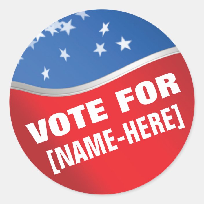 Vote For custom campaign election sticker