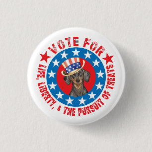 Vote for Dachshund Pinback Button