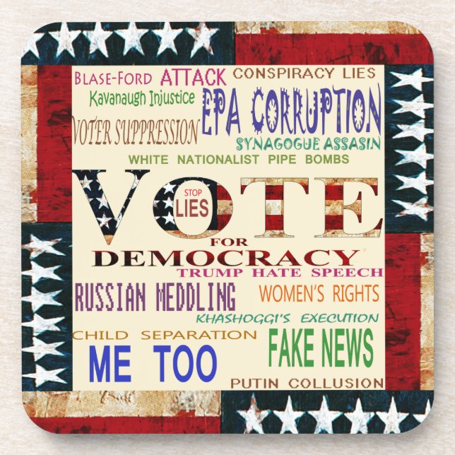 Vote for Democracy Beverage Coaster (Front)