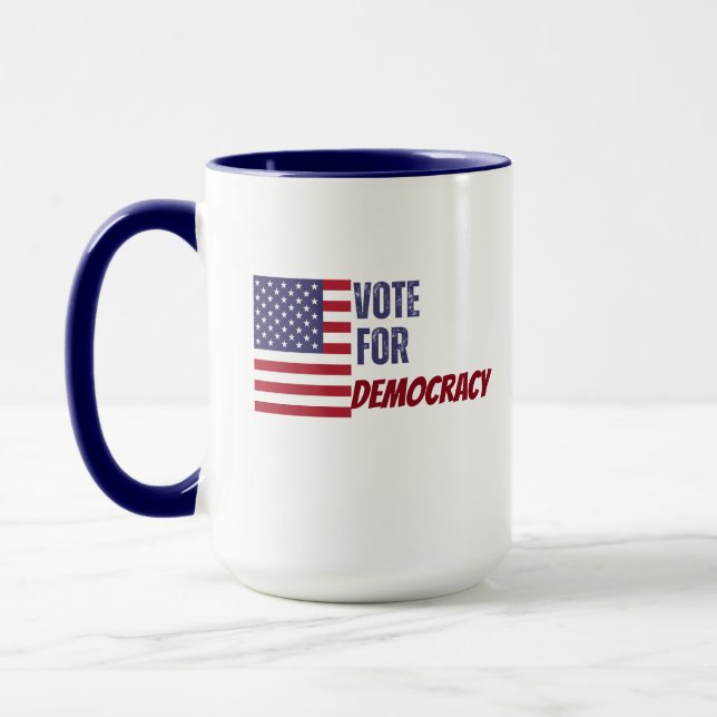 Vote for Democracy USA Election 2024 Mug (Left)