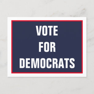 Vote for Democrats 2026 Election Voting Postcard