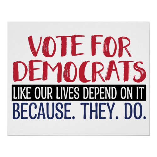 VOTE FOR DEMOCRATS POSTER