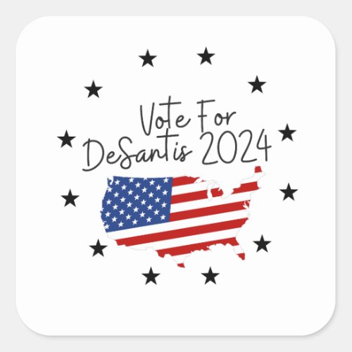 Vote For DeSantis 2024 Square Sticker