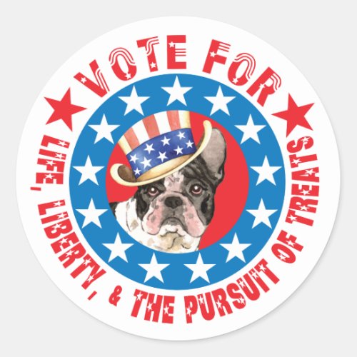 Vote for Frenchie Classic Round Sticker