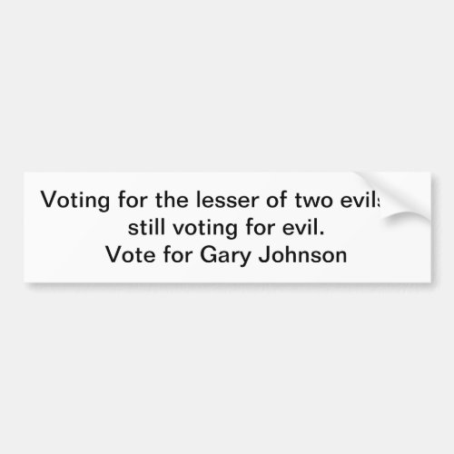 Vote For Gary Johnson Bumper Sticker