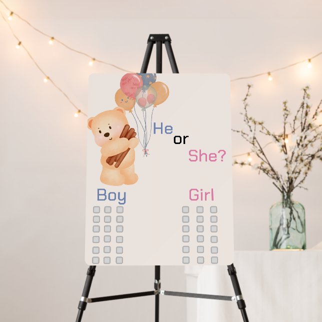 Vote for gender, baby shower! foam board (In Situ (Stand))