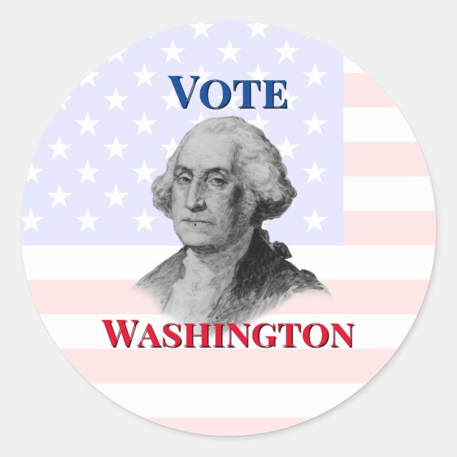 Vote for George Washington Classic Round Sticker (Front)