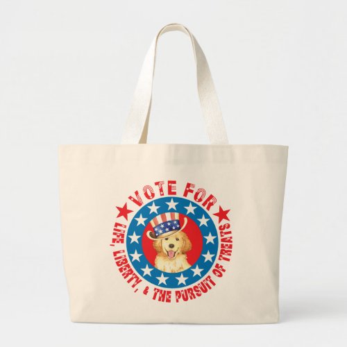 Vote for Golden Large Tote Bag