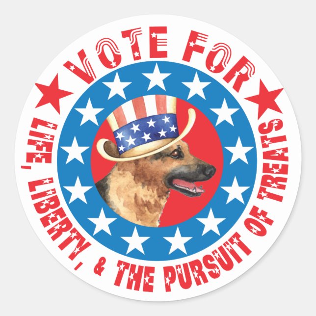 Vote for GSD Classic Round Sticker (Front)